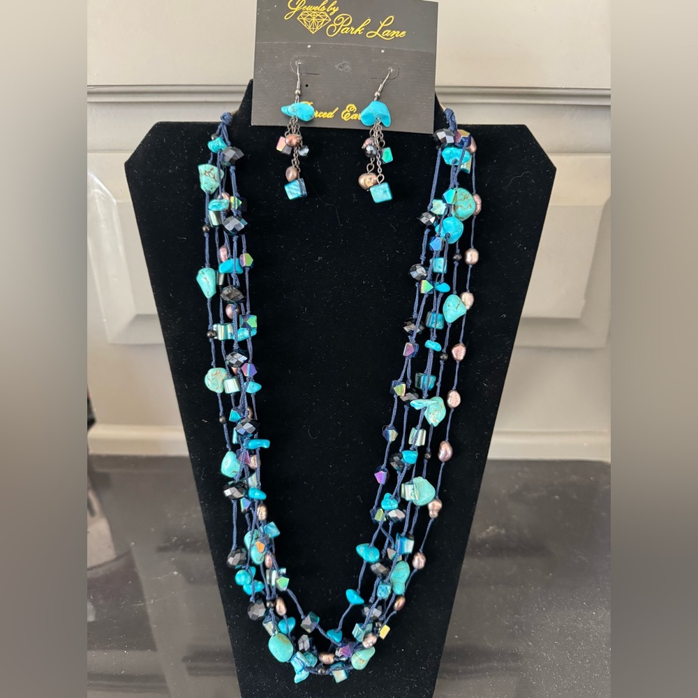 Park Lane True Blue Gorgeous Turquoise Necklace and Earring Set